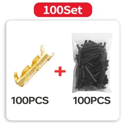U - Shaped Electrical Wire Connectors and Heat Shrink Tube Kit (50/100 Set) for Efficient Wiring Solutions (100Set)