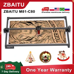 ZBAITU 81X46cm Laser Engraver, 2 In 1 Doide 80W Laser Wood Acrylic Metal Engraving Cutting Machine Printing with Offline/FAC