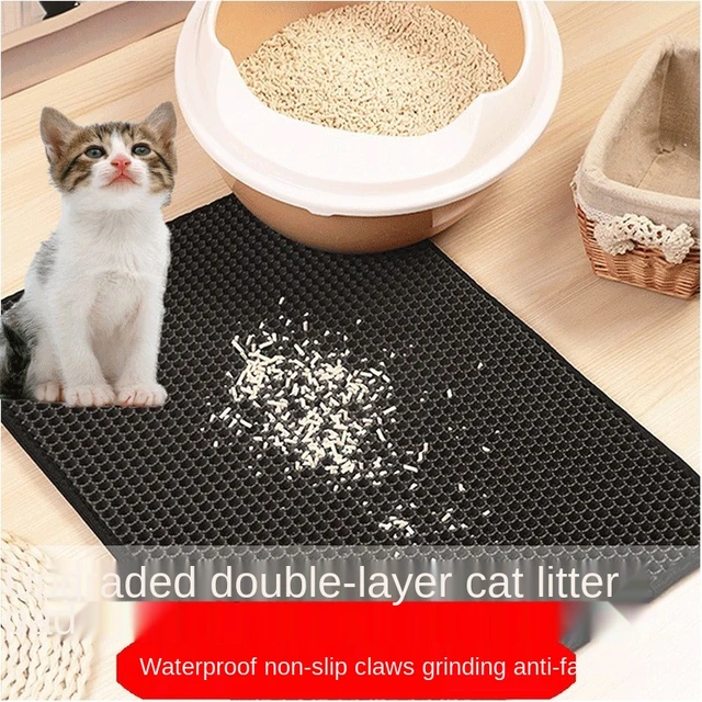 Waterproof Pet Cat Litter Mat Foldable EVA Double-Layer Cats Mat Bottom  Non-slip Pet Litter Cat Mat Layer Pet Litter Catcher Mat - AliExpress