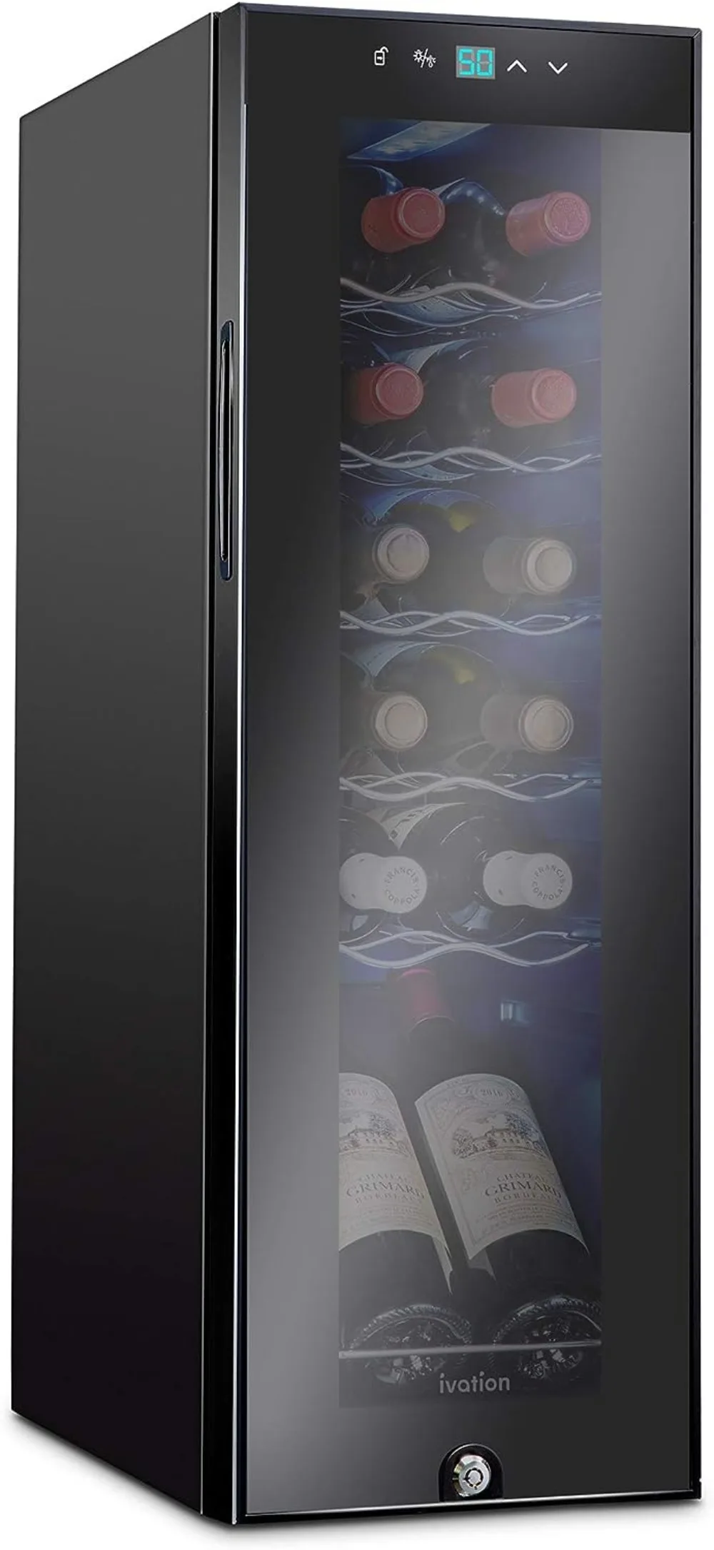 

12 Bottle Compressor Wine Cooler Refrigerator w/Lock, Large Freestanding Wine Cellar Fridge, 41f-64f Digital Temperature