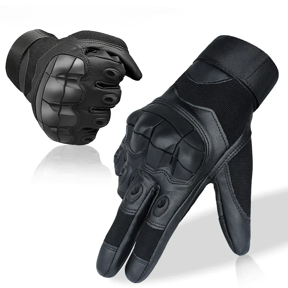 KnuckleProtectionTacticalGlovesLeatherTouchscreenMotorcycle
