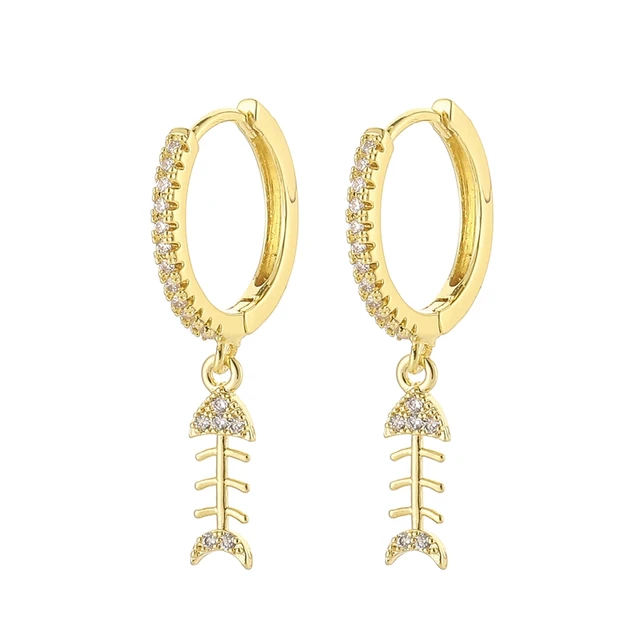 A Pair 925 Silve Gold Color Copper Colorful Rainbow Hoops Earring For Women Demon Eye Gift Smile Face Jewelry Crown Earrings W0035-Y