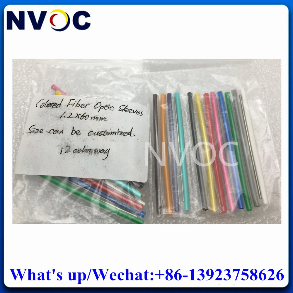 

100Pcs 1.0*60mm 12 Multi Color Heat Shrink Hot Melt Tube Fiber Optic Fusion Splicing Protective Sleeves For Bard Cable