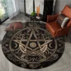 Pentagram Moon Cosmic Themed Round Rug Living Room Dining Room Bedroom Chair Mat Kids Laundry Balcony Non-slip Carpet Home Decor 3