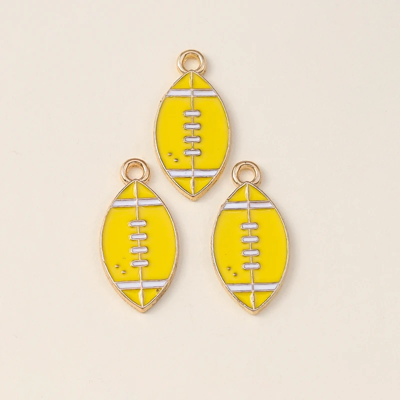20 Stück 10 x 20 mm niedliche Emaille-Sport-Rugby-Charms für Schmuckherstellung, Ohrringe, Anhänger, Halsketten, Armbänder, DIY-Bastelzubehör – Detail 6