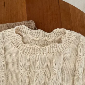 الفتيات محبوك سترة 2025 الربيع والخريف جديد الكورية الفتيات Webbed سترة دون أكمام 1-7 سنة موضة الطفل الأعلى 6