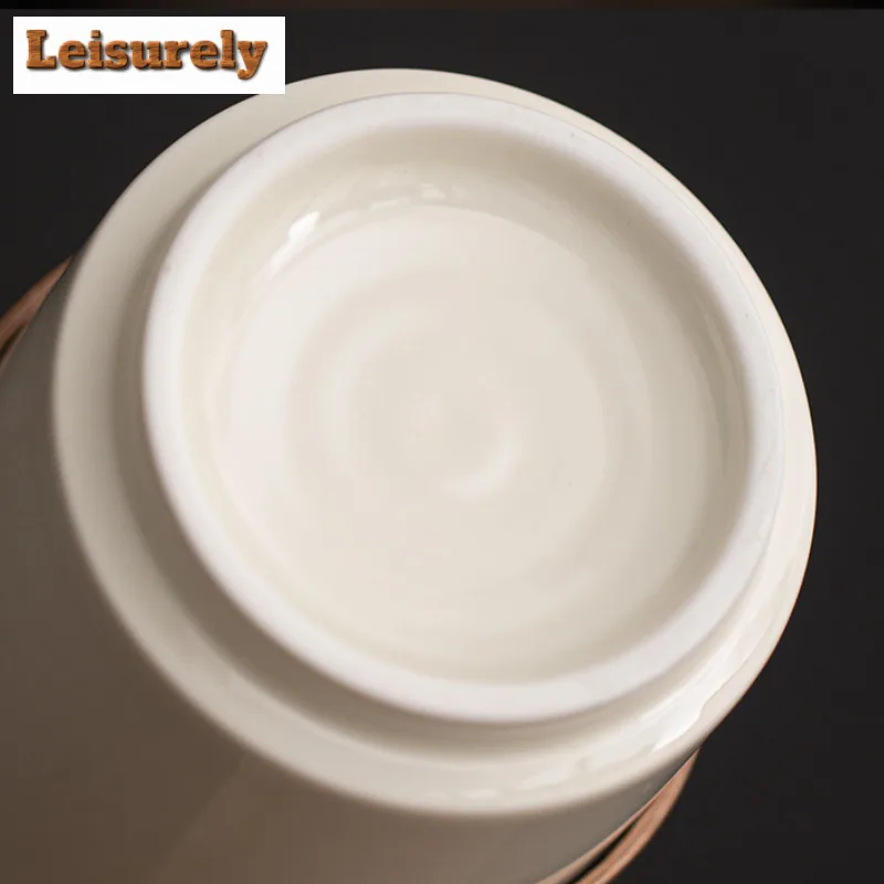 360ML Retro Grass Ash Ceramic Coffee Cup Large Capacity Buckle Waist Mug Household Personal Water Jug Master Teajug Drinking