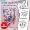 30 Sheets Stress Relief Coloring Book, 11.2x 8.3in,100gsm Thick Paper, Spiral Bound, Halloween Gift, Christmas Gift Option 3