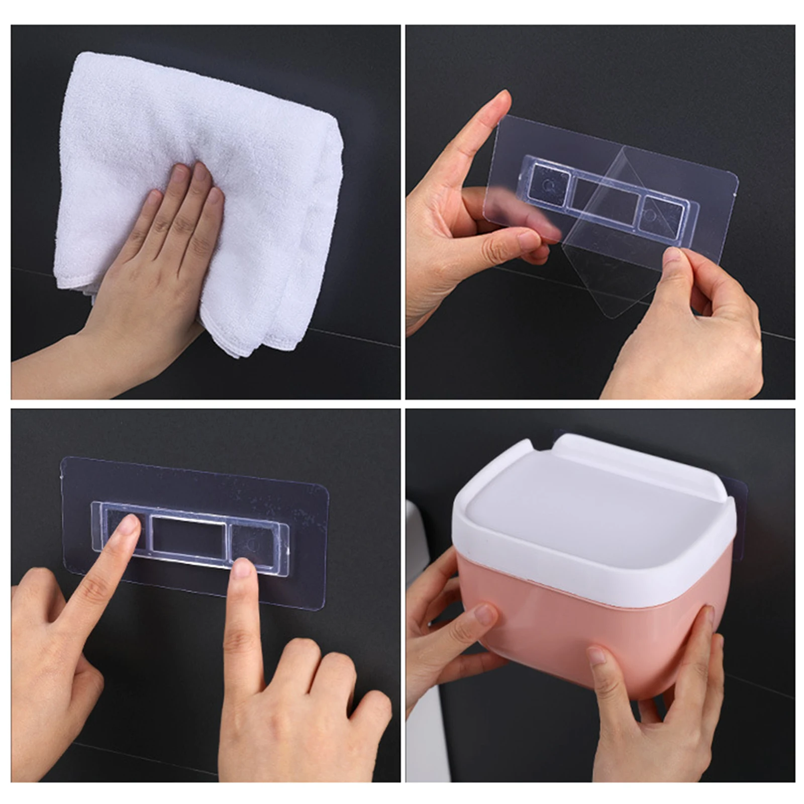 Toilet Paper Holder Toilet Paper Rack Toilet Roll Holder 1 Pcs Wall Mounted with Shelf No Drilling Paper Toilet Storage Rack Dispenser for Home Office