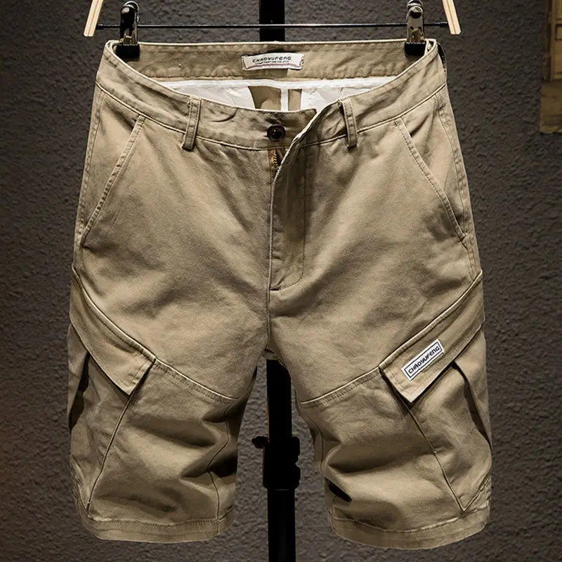 New Spring Men Cotton Cargo Shorts Clothing Summer Casual Breeches Bermuda Fashion Beach Pants Los Cortos  Short  X89
