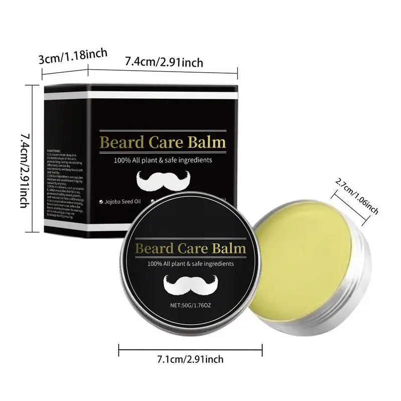 Healthy Growth Moisturizing Beard Wax Dashing Gentlemen Beard Care Balm Facial Black Beard Strengthen Cream For Thicken Beard 6