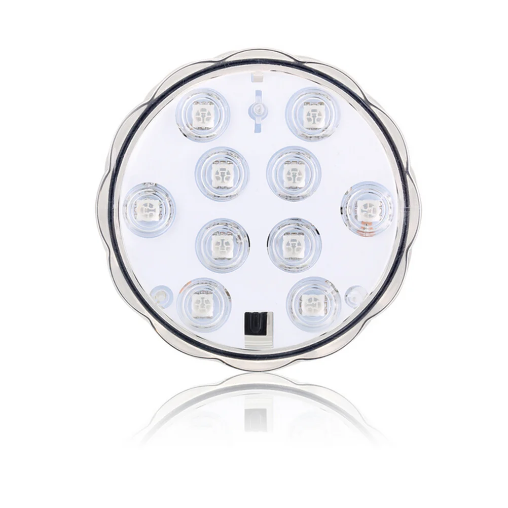 

10-LED RGB Submersible LED Light Multi Color Waterproof Wedding Party Vase Base Floral Light + Remote Control Free Shipping