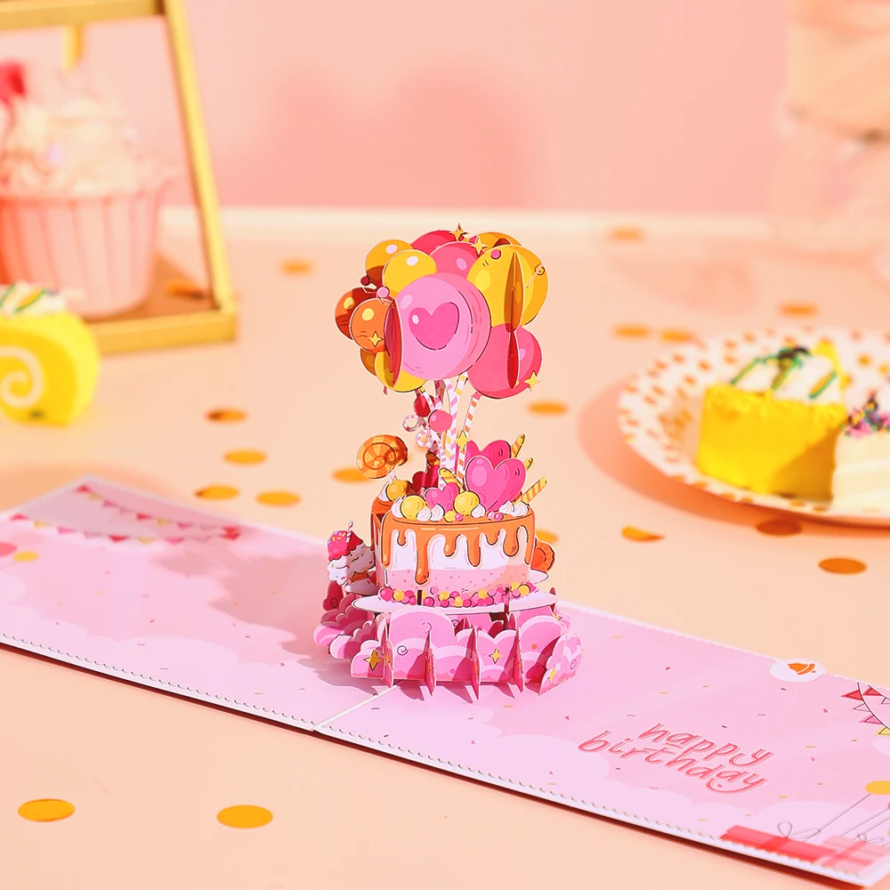 3D Pop Up Birthday Greeting Card with Envelope – Creative DIY Postcard Featuring Colorf... - SKU PBGC1007 - UGI Packaging