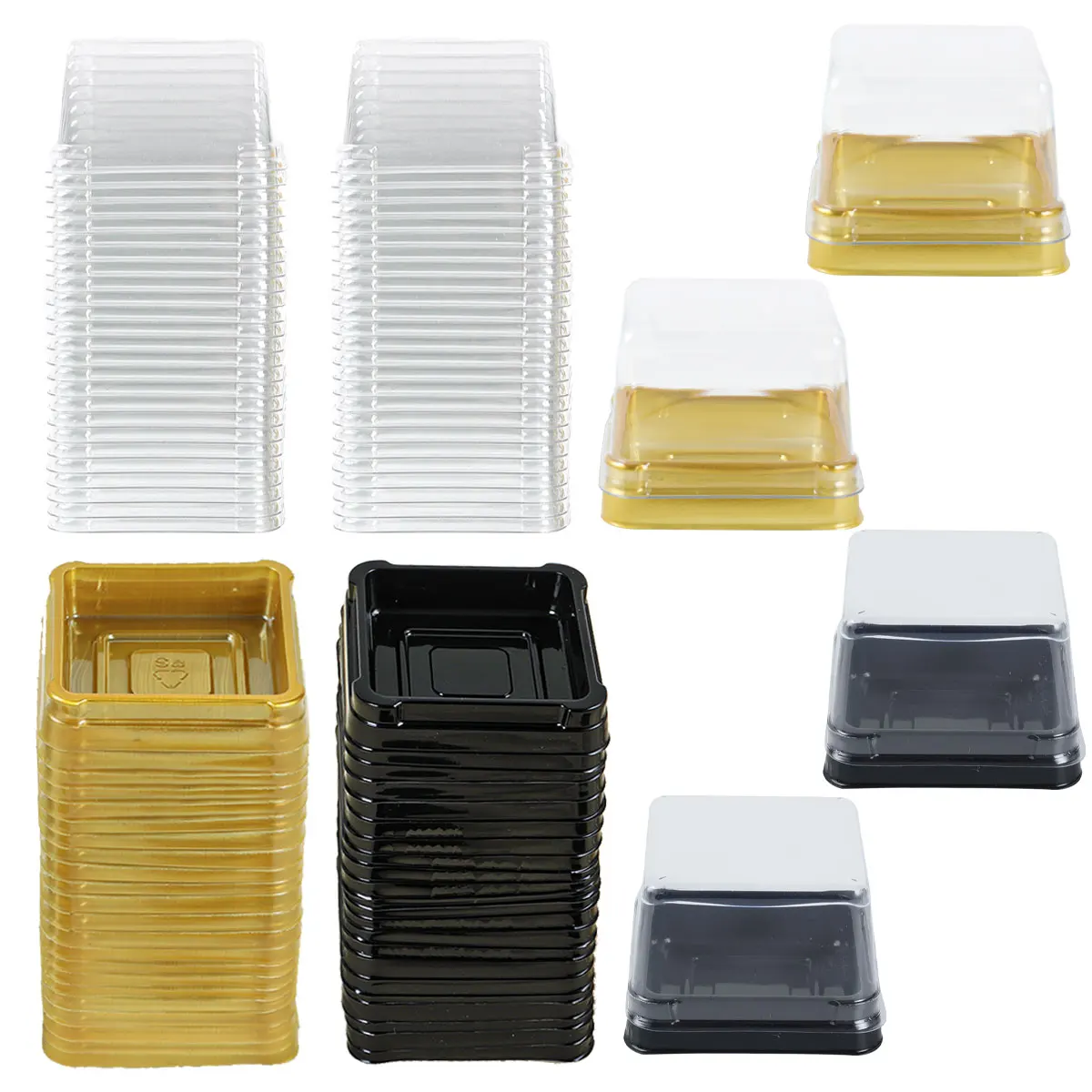 50-Pack Mini Transparent Cake and Pastry Boxes - Ideal for Weddings, Parties, and Gift Packaging
