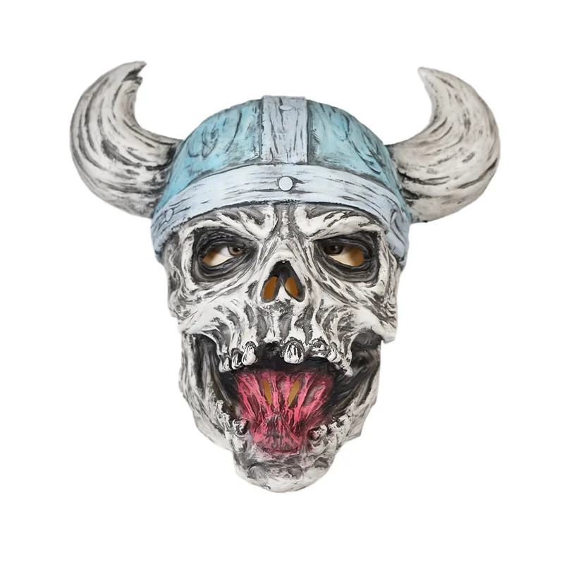 

New Halloween Ugly Latex Mask Viking Pirate Helmet Skull Playing Ghost Funny Headgear