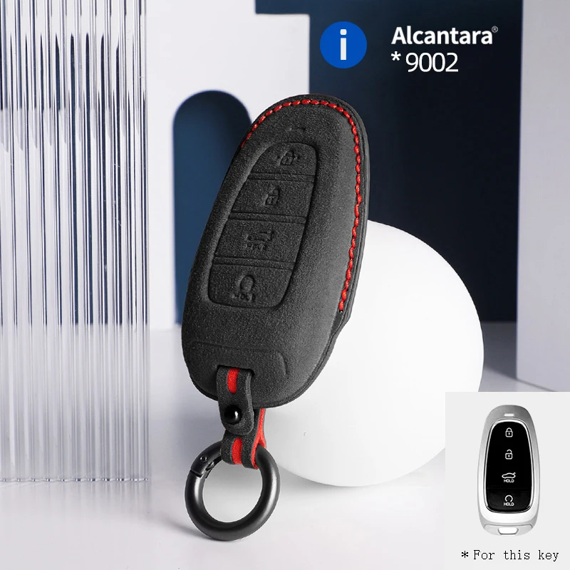 Car Key Case Cover Holder Buckle Alcantara For Beijing-Hyundai Ix35 Tucson L Sonata Santafe  Accessories xnrkey 3 4 button replacement remote car key shell case fob for hyundai ix25 ix35 sonata tucson 2014 2018 no battery holder