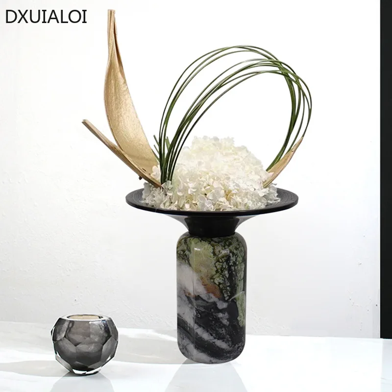 

Modern minimalist marble flower ware Desktop decoration vases Home decoration accessories flower vase girl flower pot Gift