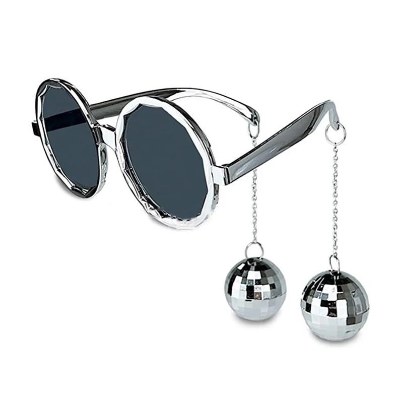 Vintage-Inspired Disco Pendant Mirror Ball Glasses for Retro Theme Parties and Events