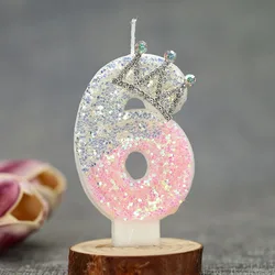 Elegant Crown Princess Cake Jewelry Decoration and Artistic Birthday Candle Set (6)