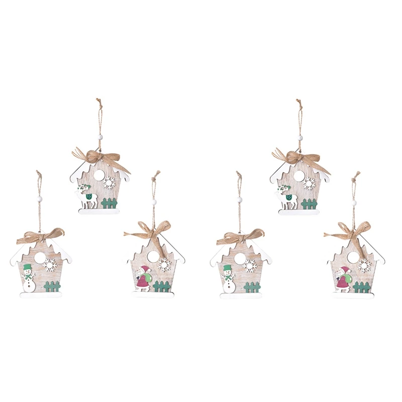 

Christmas-Decor Pendant Christmas Pendant Snowman-ELK Christmas Tree Creative-Holiday Wooden Pendant