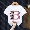 Letter A-Z Minnie Children  T-Shirts Name Combination Disney Kawaii Cartoons Clothes Kids Little Boy Girl Tee Shirts Casua 3