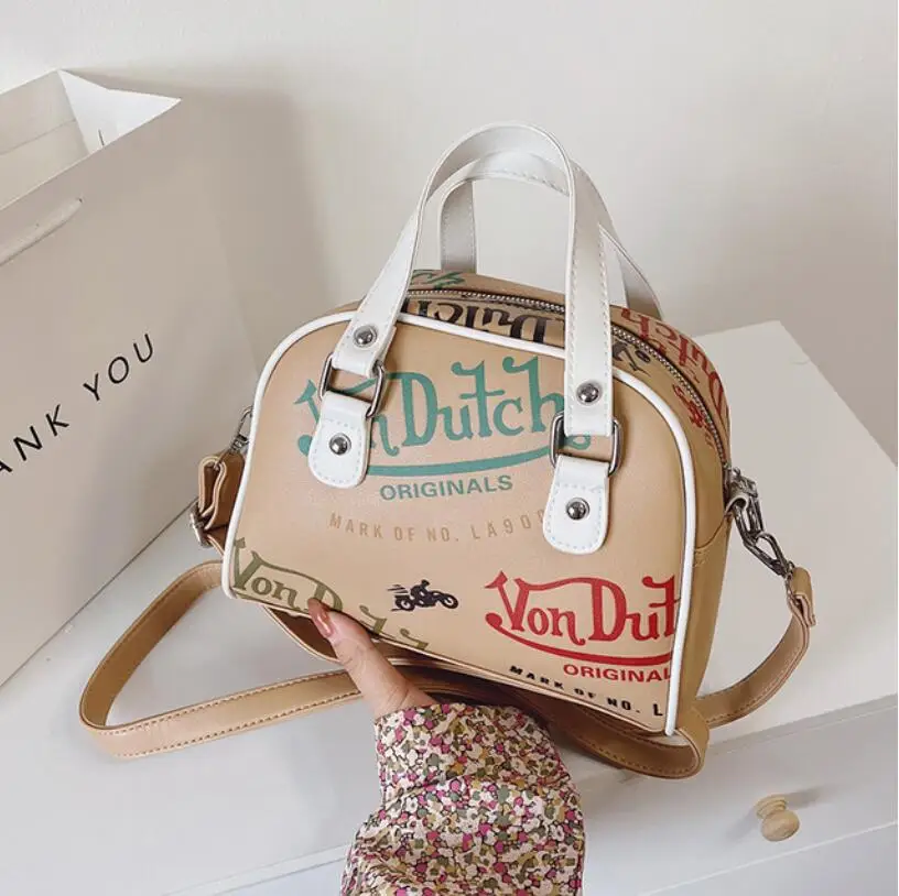 New Women Designer Ladies Shopping Crossbody Graffiti Purses E 2022 Luxury Handbag PU Leather Seashells Borsa a tracolla per donna_voghion.com