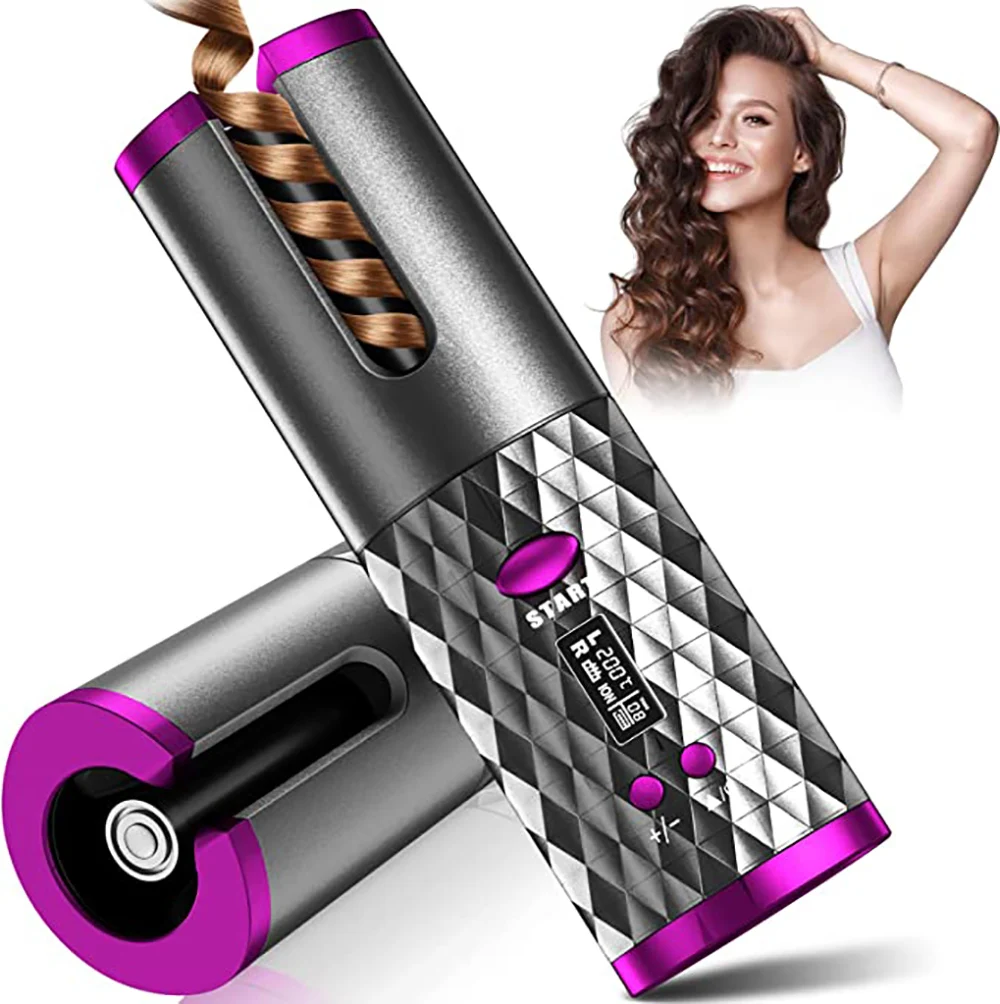 Wireless Automatic Curling Iron Cordless Hair Curler 6 Temp & Timer  Portable Curling Iron Usb Rechargeable Rotating Barrel - Hair Curler -  AliExpress