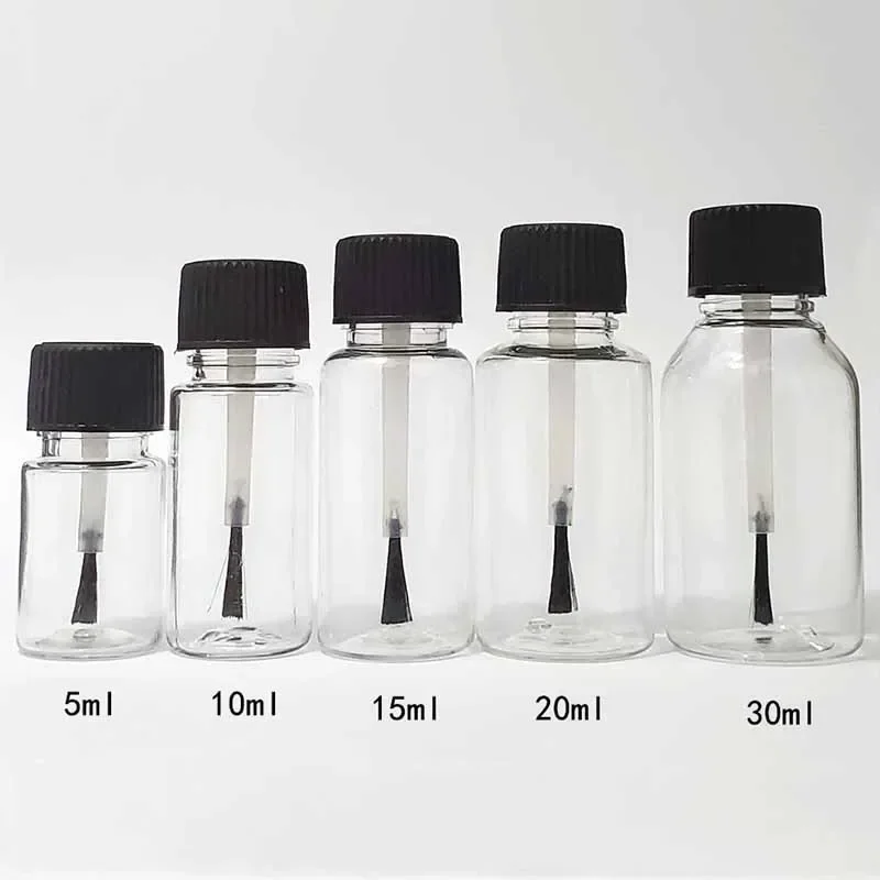 Plastic Nail Polish Bottles Empty Cosmetic Containers Clear Liquid Sample Bottle With Brush 5/10Pcs 5ml 10ml 15ml 20ml 30ml refillable nail bottle,makeup empty bottle,cosmetic bottle,cosmetic sample container,cosmetic dispenser bottle,refillable cosmetic bottle,cosmetic bottle set,mini cosmetic bottle