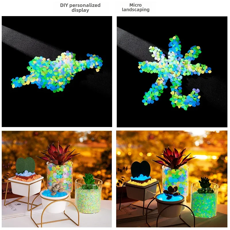 Artificial Luminous Stones Artificial Luminous Stones Small 1cm 0.5g artificial luminous stone vase decorative potted fluorescent fish tank landscaping pebbles