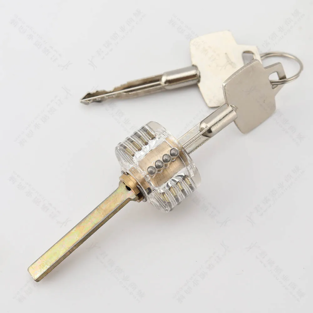 Locksmith Mini Padlock Round Cross Lock Practice with 2 keys + Locksmith Tool Set for Skill Training