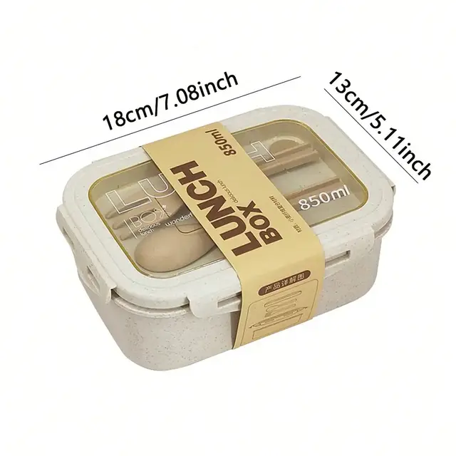 Boîte à déjeuner 1 pièce, boîte à déjeuner, forme carrée de couleur unie pour la journée des employés de bureau, scellée avec une vaisselle, boîte à repas pour four à micro-ondes 5