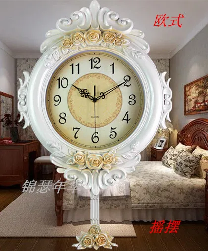 Vintage Silent Swing Large Wall Clock Color:Style 7 62X38CM;Sheet Size:Other