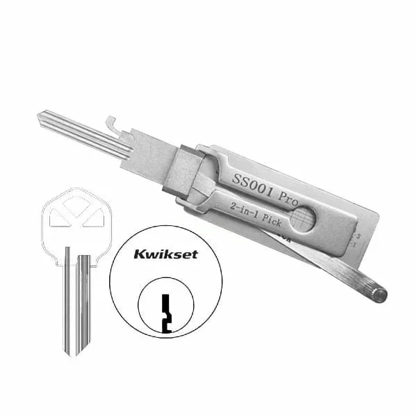 2-in-1 Key Pick & Decoder Tool Stainless Steel Hook Pickup O-ring Kit Repair Kit