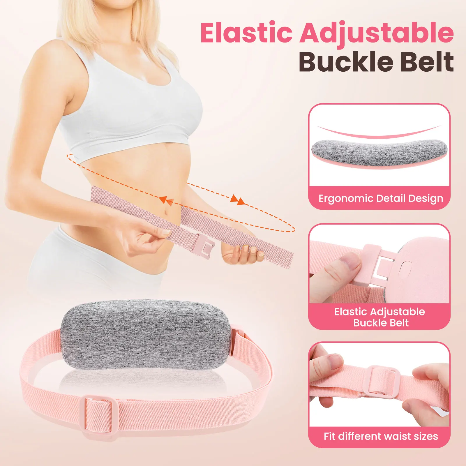 Women Menstrual Heating Pad Effective Hot Compress Period Relief Uterus Warmer Belt Vibration Heated Abdominal Waist Massager
