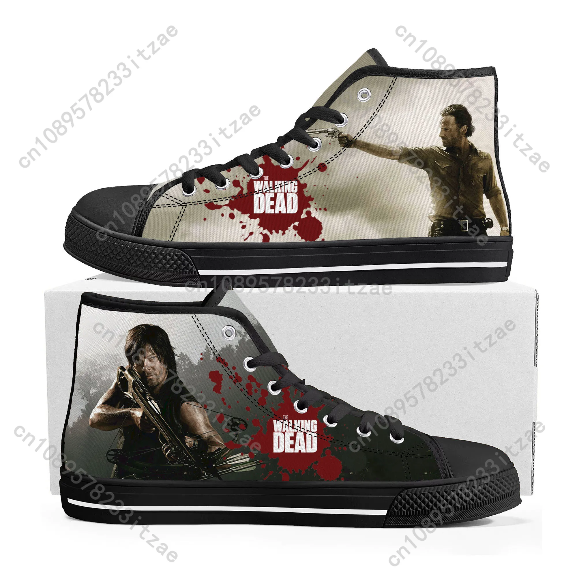 The Walking Dead Horror High Top Sneakers Mens Womens Teenager Canvas High Quality Sneaker Casual Custom Shoes Customize Shoe 3