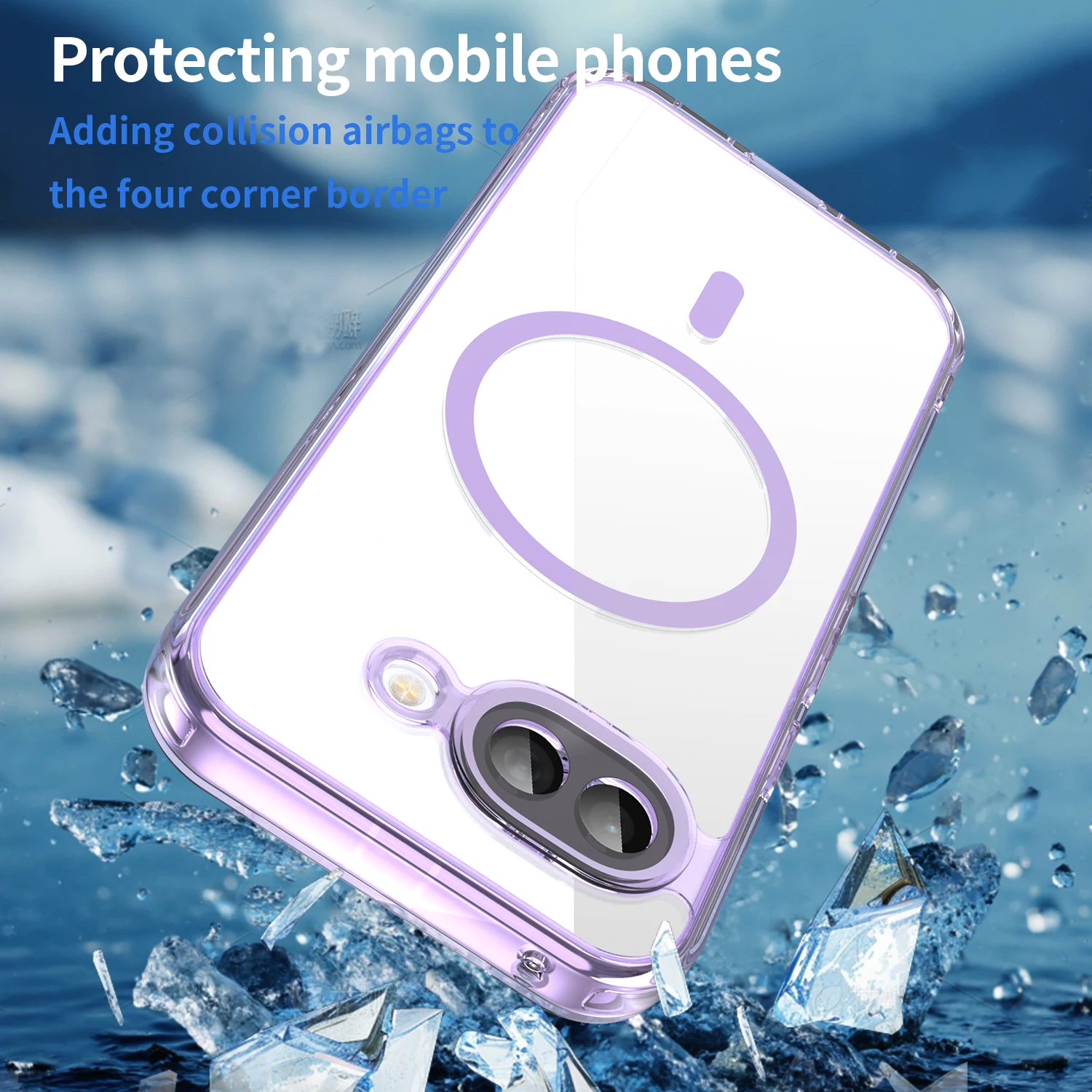 Luxury Transparent Colorful Phone Case with Magsafe and Anti-drop Lens Protection