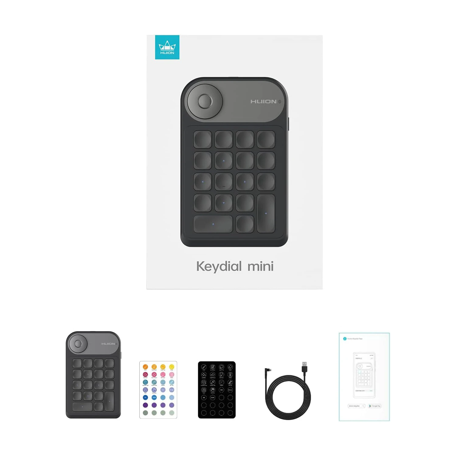 HUION Keydial Mini Wireless Keyboard Bluetooth Connectivity