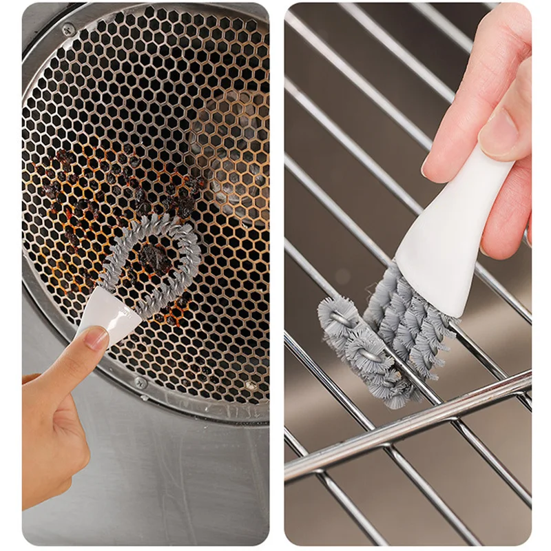 Houseeker BBQ Grill Barbecue Cleaning Brush V-shaped Hooked Brush Scraper Multifunctional Grill Net Oven Baking Tray Clean Tools