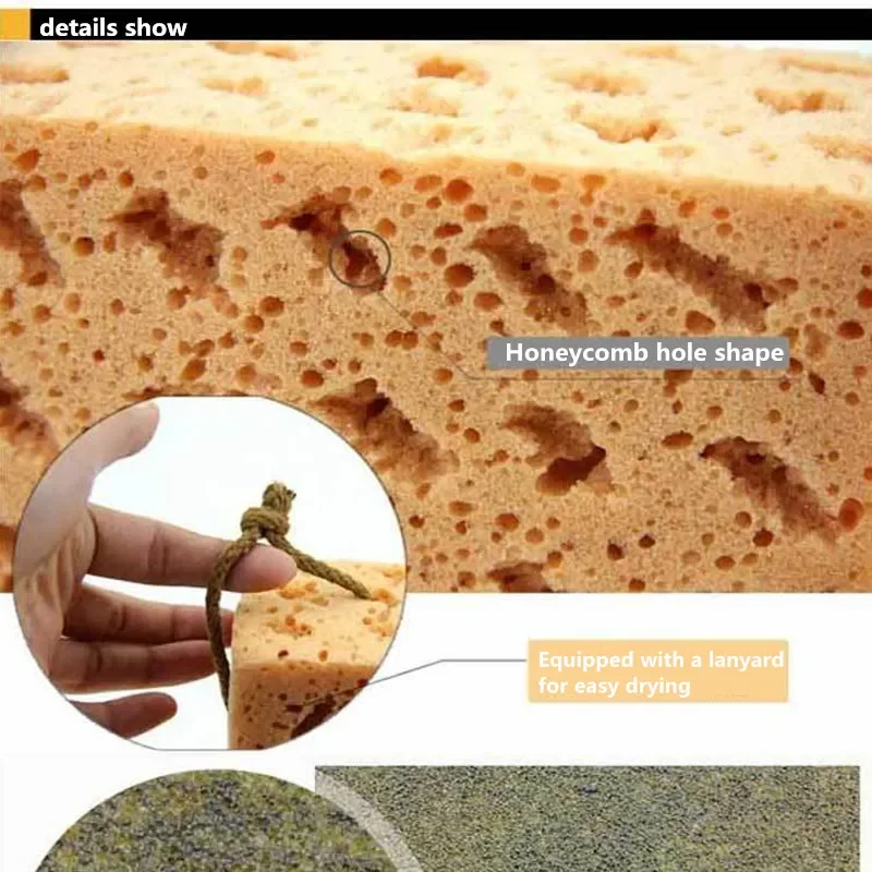 Car Wash Sponge Extra Large Cleaning Honeycomb Coral Car Yellow Thick Sponge Block Supplies Auto Wash Tools Absorbent