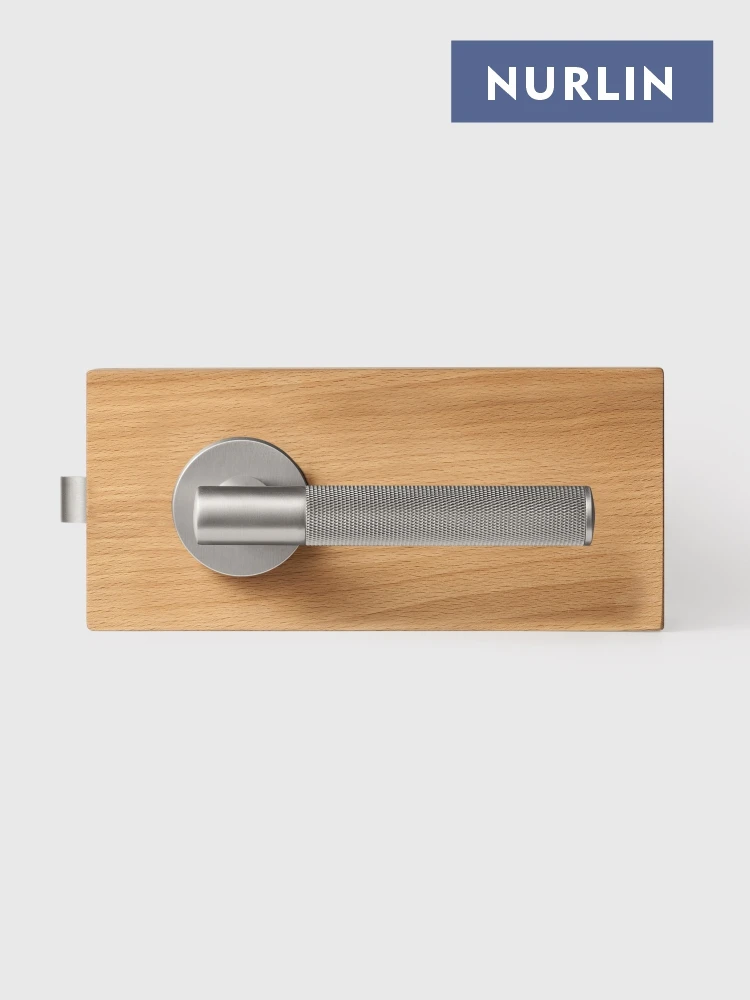 Nurlin ทองเหลือง Cross Knurled ภายในประตู Handle Passage ความเป็นส่วนตัวชุดล็อค Thumb เปิดประตู Lever ชุดนิกเกิล 1