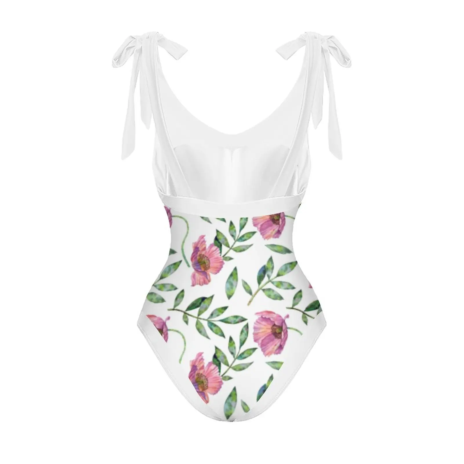 V-Neck Printed Beach Outfits for Women Swimwear 1 Pcs Swimsuit Adjustable Shoulder Straps Sexy Beachwear Summer Fashion New 2023