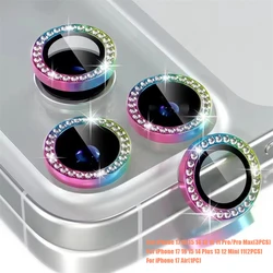 Diamond Glitter Camera Lens Protector with Metal Ring - iPhone 12 Mini (Diamond Colorful)