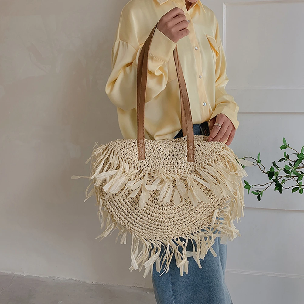 Bolsos paja hechos a pequeños bolsos de playa de rafia de ratán, bolsos cruzados de hombro vacaciones, 2022| | - AliExpress