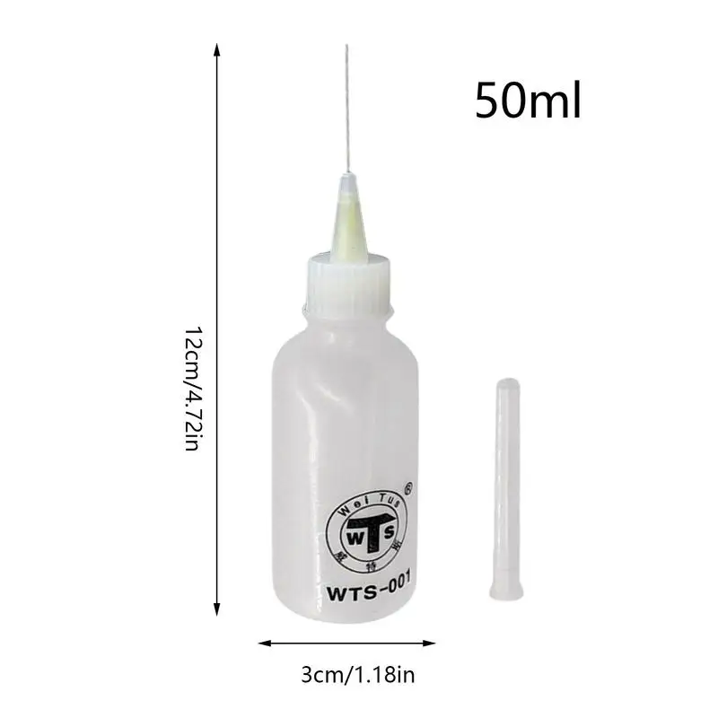 Needle Tip Glue Bottle 50ml Squeeze Plastic Bottle Dispensing Needle Sealing Cap Liquid Flux Dispenser Applicator glue applicator bottle
