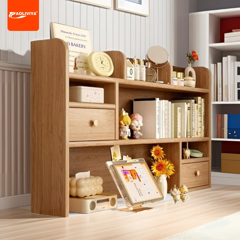 

Aoliviya настольная книжная полка из твердой древесины, стол для учеников и детей, многоярусный стол из сосны, стеллаж для хранения, простой, маленькая книжка с эркерным окном