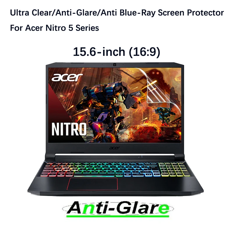 2X Proteggi Schermo Ultra Trasparente/Antiriflesso/Anti Raggi Blu Per Acer Nitro 5 An515-55 An515-57 An515-58 /Nitro 5 Amd An515-45 15.6"