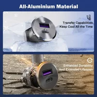 1/2/4PCS RV USB Outlet Aluminum 12V/24V 36W PD3.0 Type-C & 18W QC3.0 Fast Charging Socket Recessed Mount for Camper Van Bus Boat - Image 5