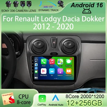 Android 16 Carplay Auto WIFI para Renault Lodgy Dacia Dokker 2012 - 2020 Radio de coche Reproductor multimedia de video Navegación GPS Estéreo 1