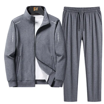 Moda Nuovo Autunno Inverno Homme Abito Felpa Pantaloni sportivi Giacca da tuta maschile Tute da uomo Set da 2 pezzi di grandi dimensioni 8XL 1