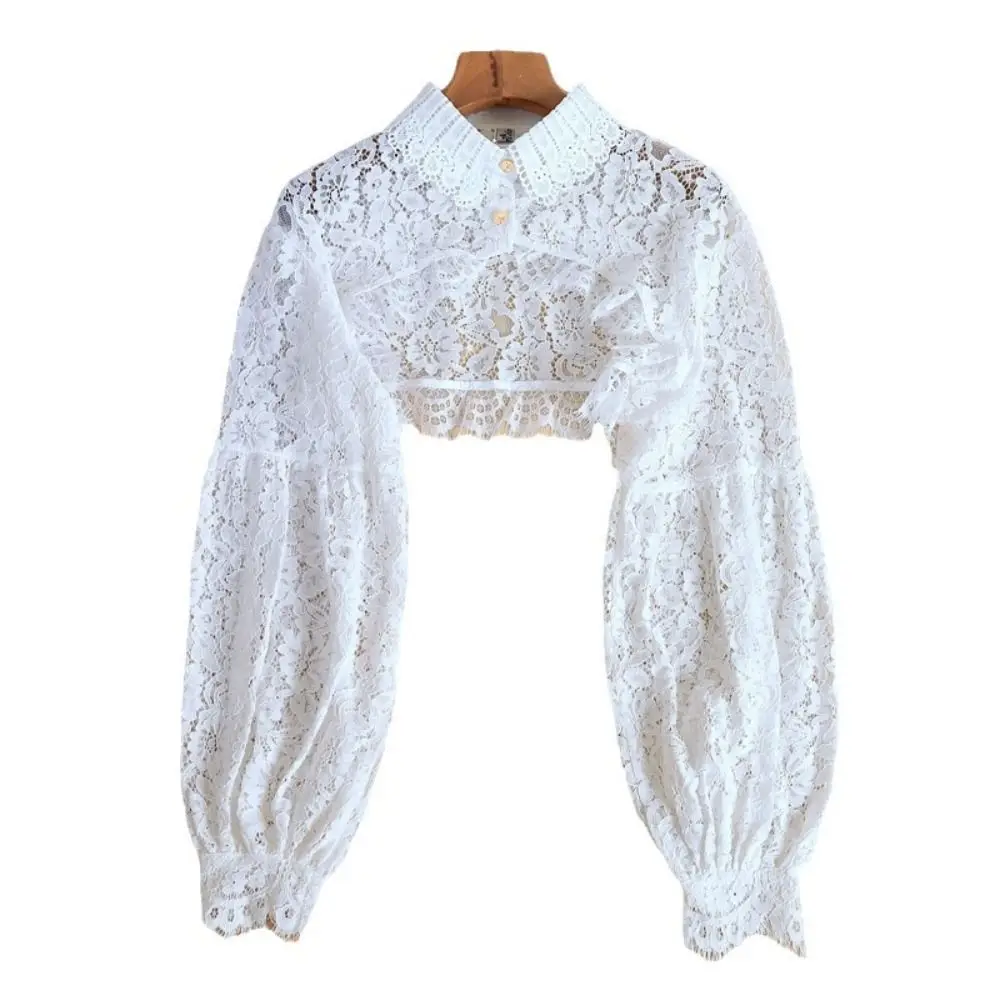 Cute Lace Sunscreen Shawl Chiffon Floral Sunscreen Cardigan Clothes Accessories Girl